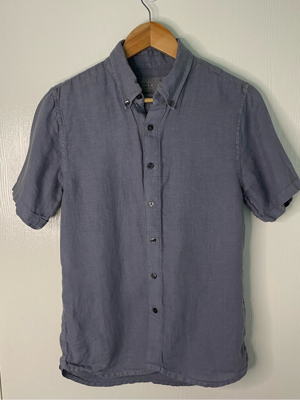Abercrombie 100% Linen Gray Button Down Shirt XS